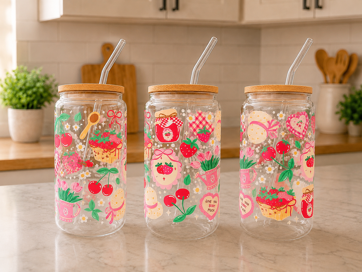 ππBerry Sweet Glass Can Cup πππ