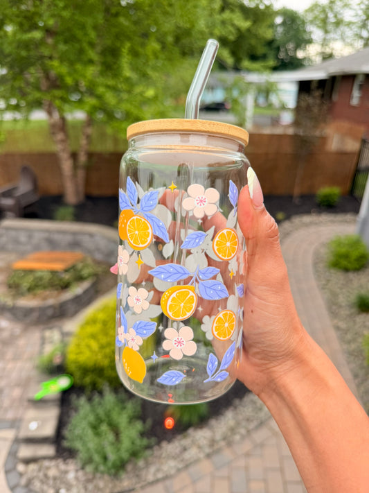 ππΈorange Bloom Glass Can Cup ππβ¨