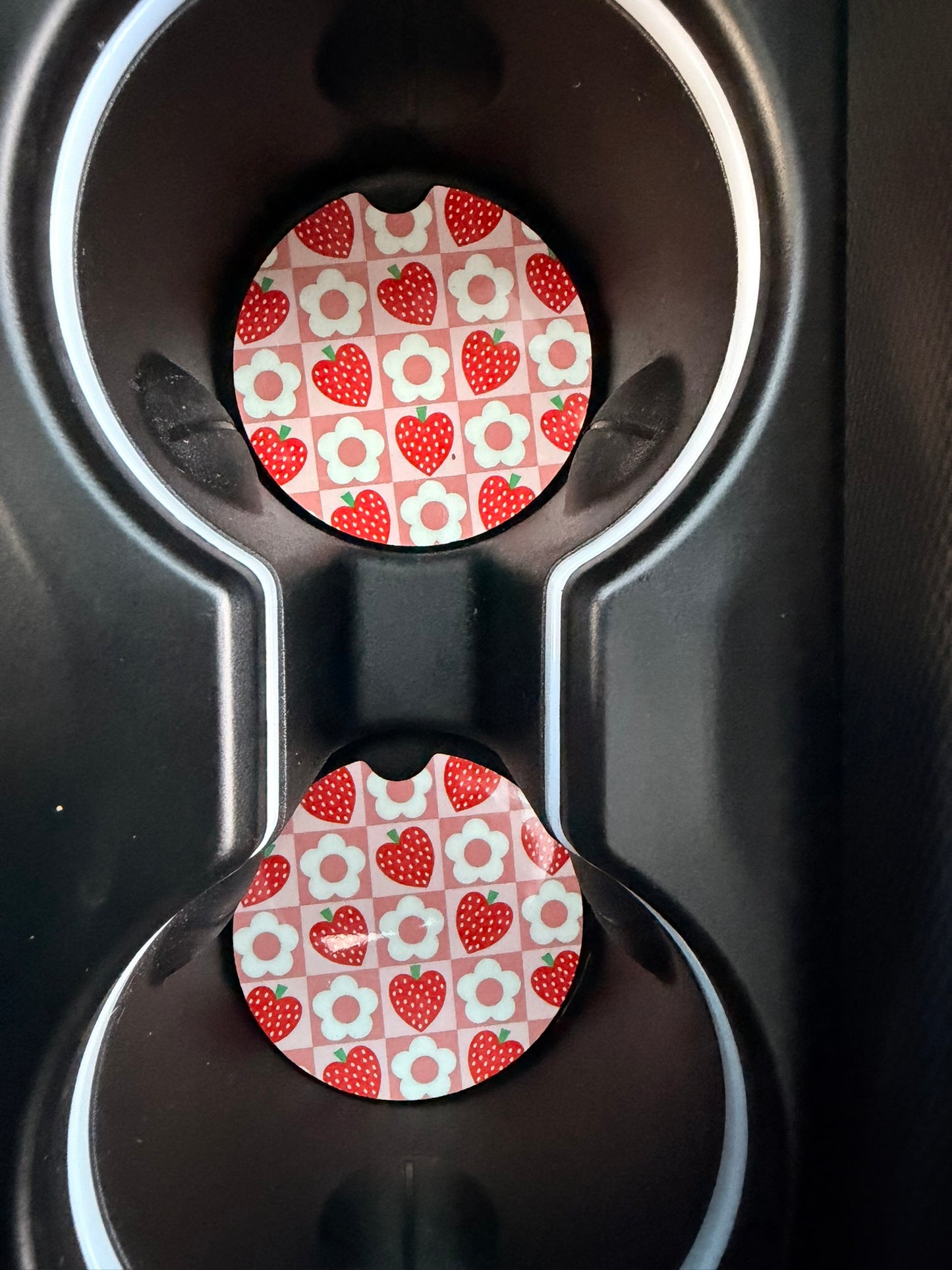 ππΈβ¨ Strawberries Flowers Car Coaster Set ππΈβ¨