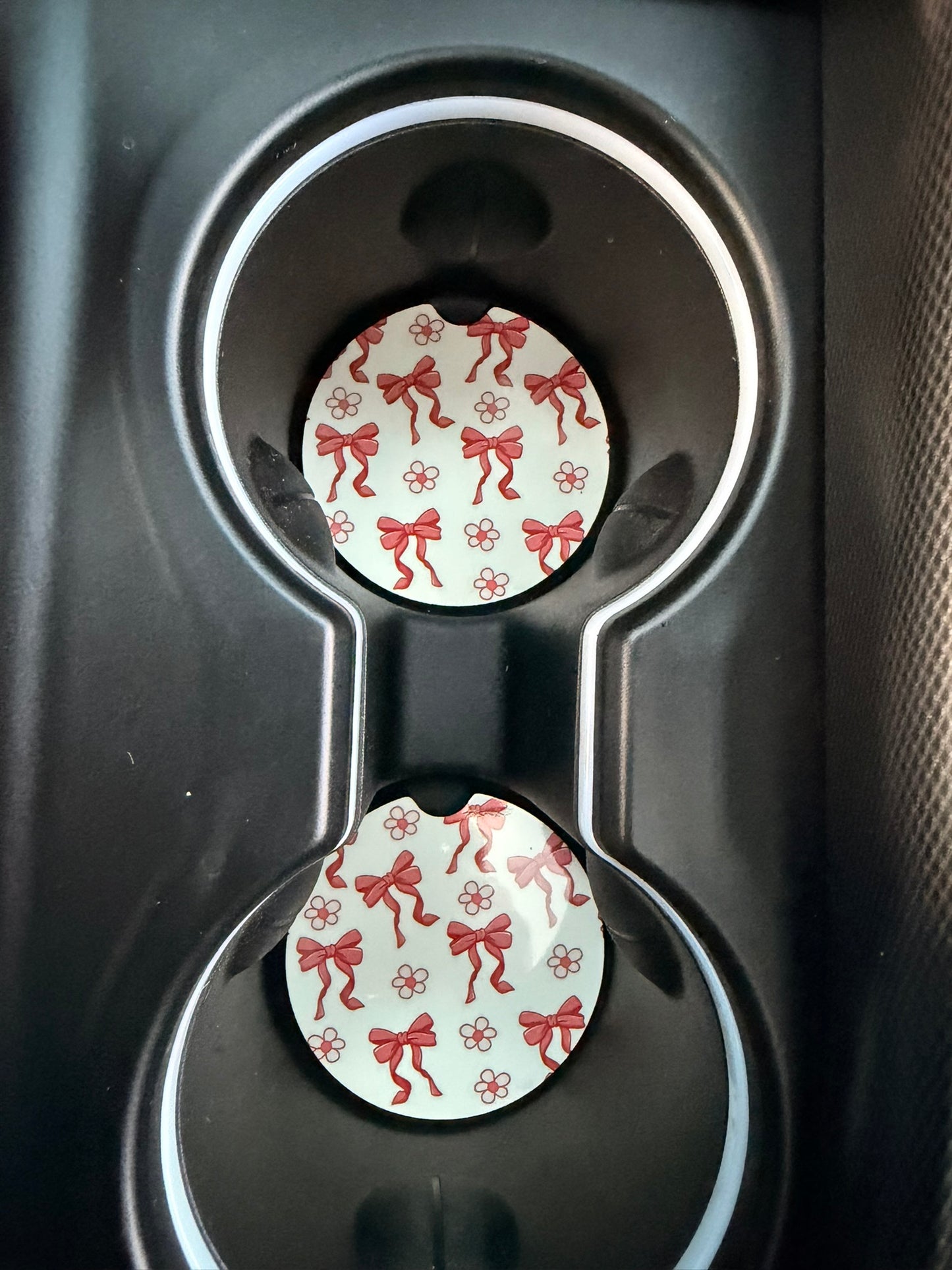 ππΈβ¨ Pink Bows Car Coaster Set ππΈβ¨