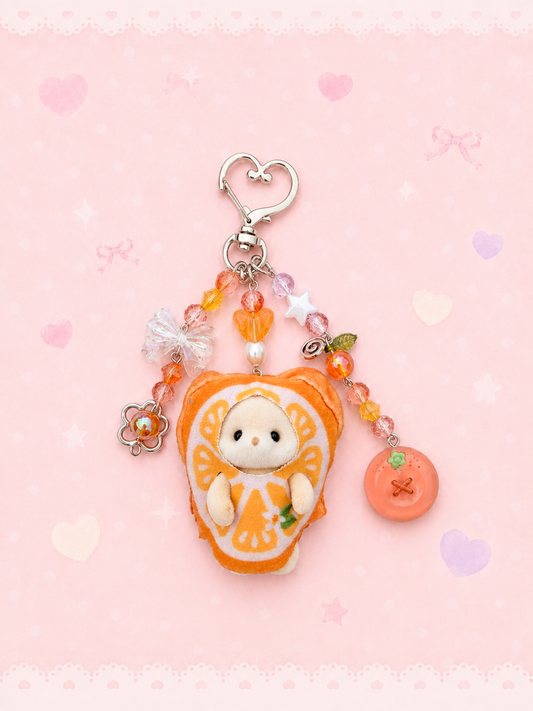 Orange Calico Critters keychain charm🍊✨