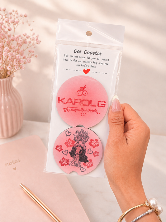 💗✨Pink Tropicoketa Car Coaster Set🚗🎀🔥