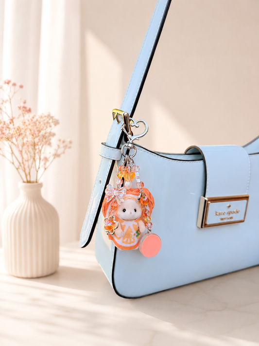 Orange Calico Critters keychain charm🍊✨