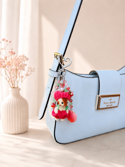 🍎✨ Apple Giraffe Calico Critter Charm Keychain 🍎🦒💕