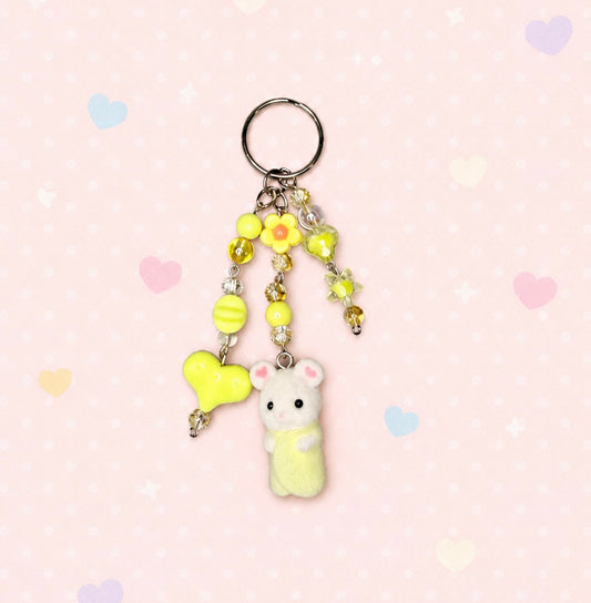 🐭✨ Cute Baby Mouse calico critter Bag Charm Keychain 💛🌼
