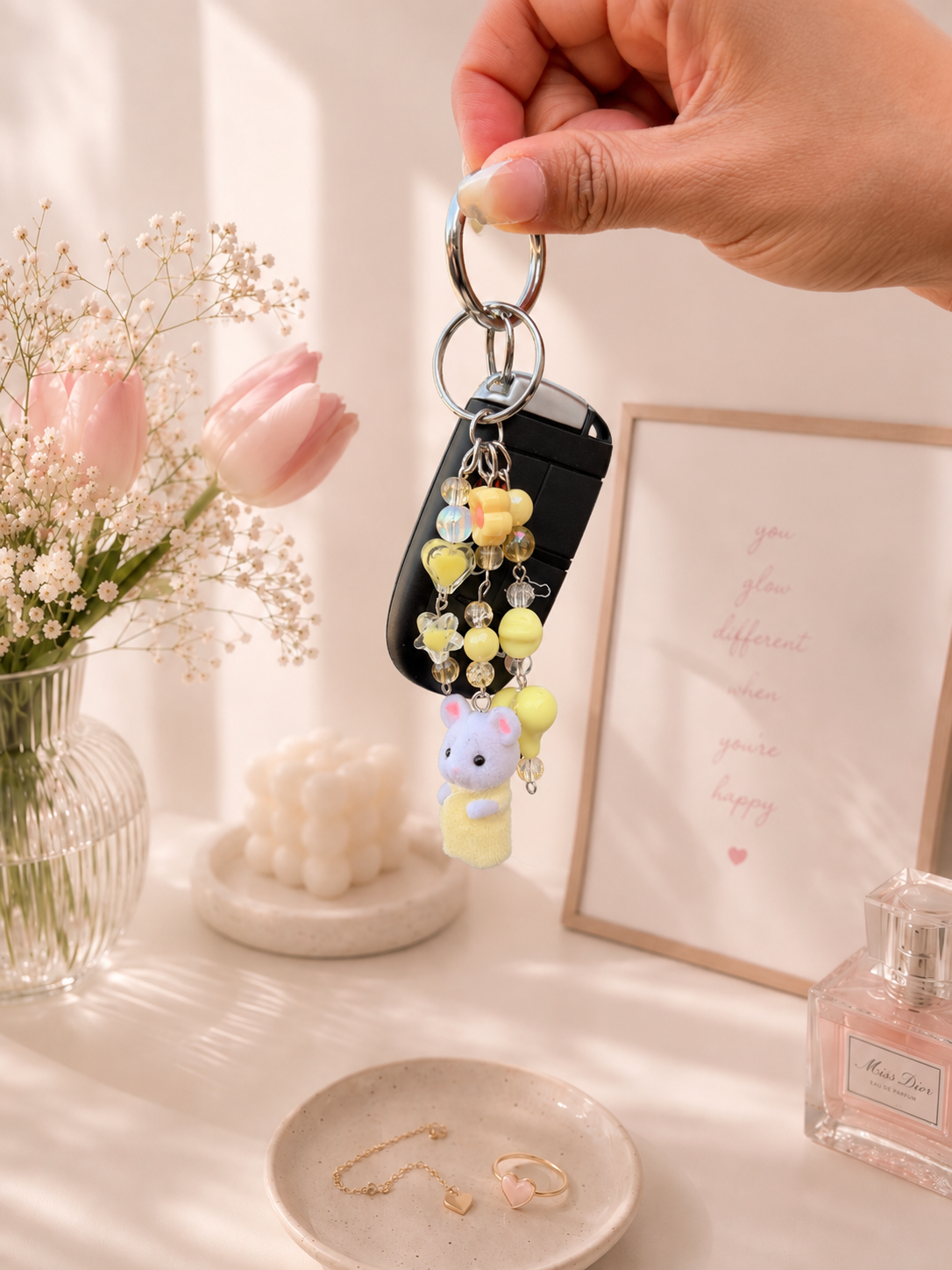 🐭✨ Cute Baby Mouse calico critter Bag Charm Keychain 💛🌼