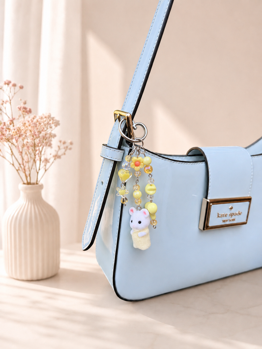 🐭✨ Cute Baby Mouse calico critter Bag Charm Keychain 💛🌼