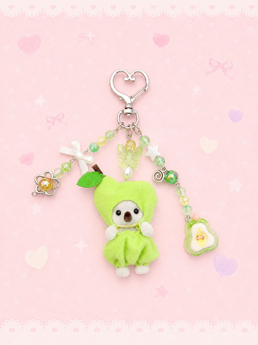 🍐🐨💕 Pear Koala Calico Critter Charm Keychain 🍐🐨💕