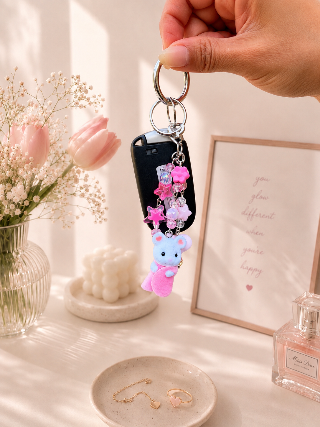 🐭🩷✨ Pink Baby Mouse Bag Charm Keychain 🎀⭐