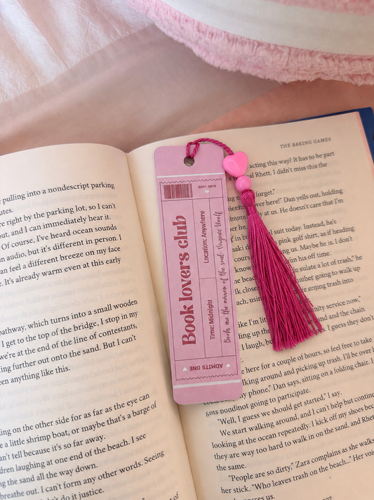 💖✨ Book Lovers Club Metal Bookmark 📚🎀☁️