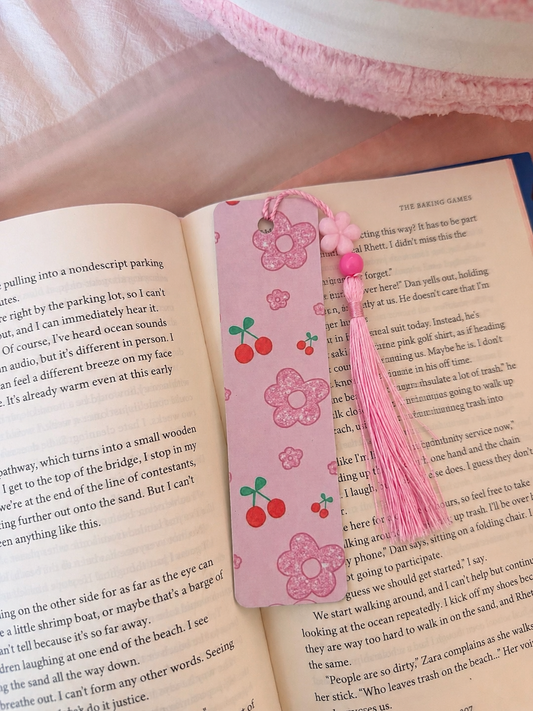 🌸🍒 Cherry Blossom Metal Bookmark🎀📚💗