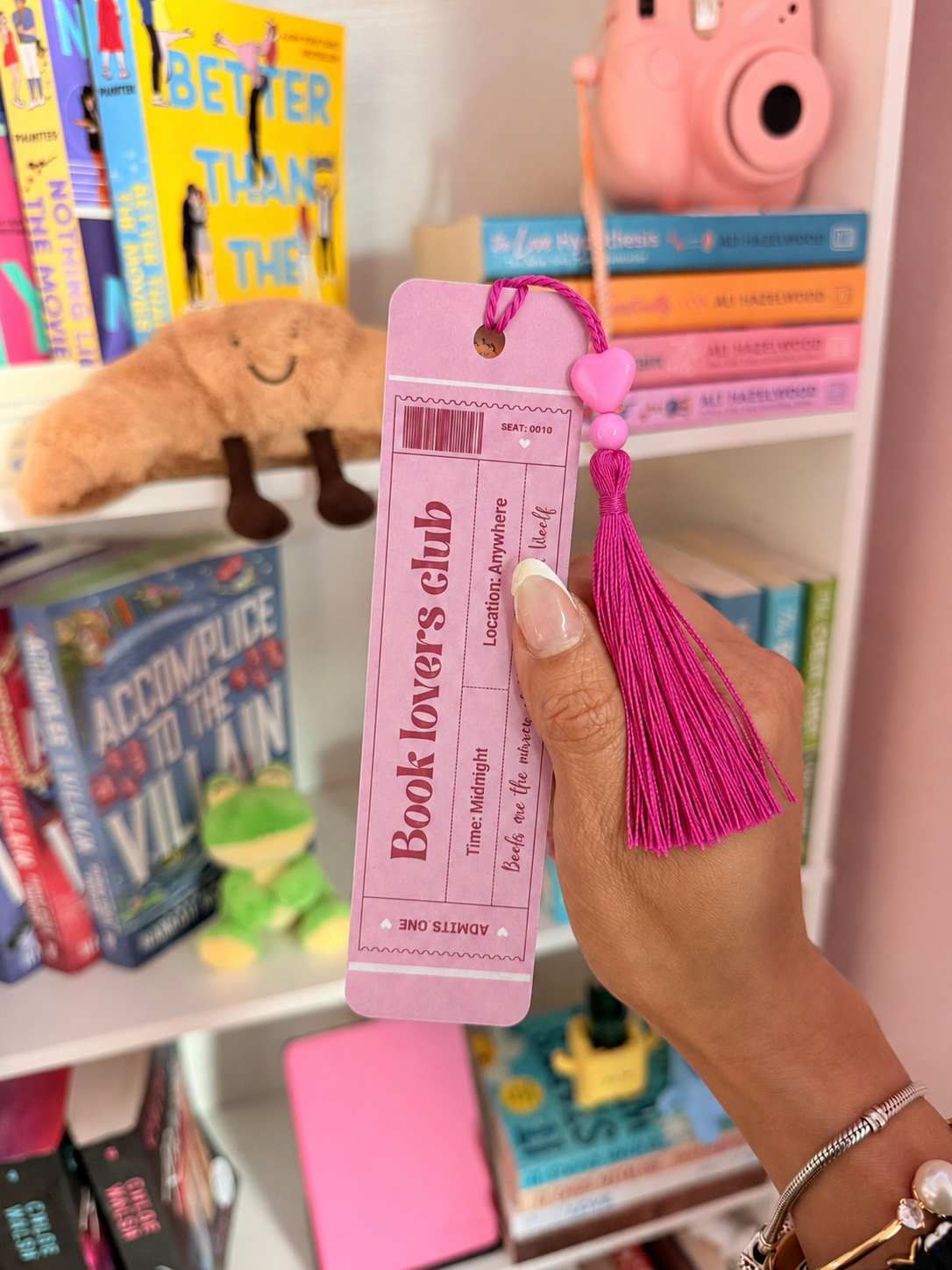💖✨ Book Lovers Club Metal Bookmark 📚🎀☁️
