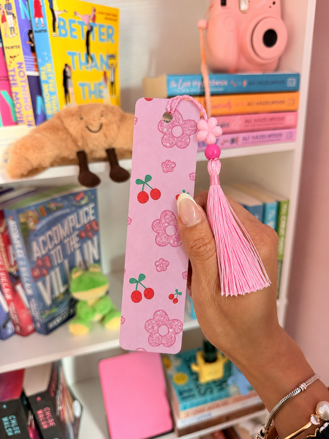 🌸🍒 Cherry Blossom Metal Bookmark🎀📚💗