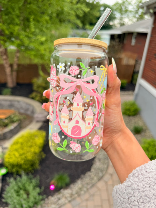 👑Princess Glass Can Cup Collection 👑🎀💖