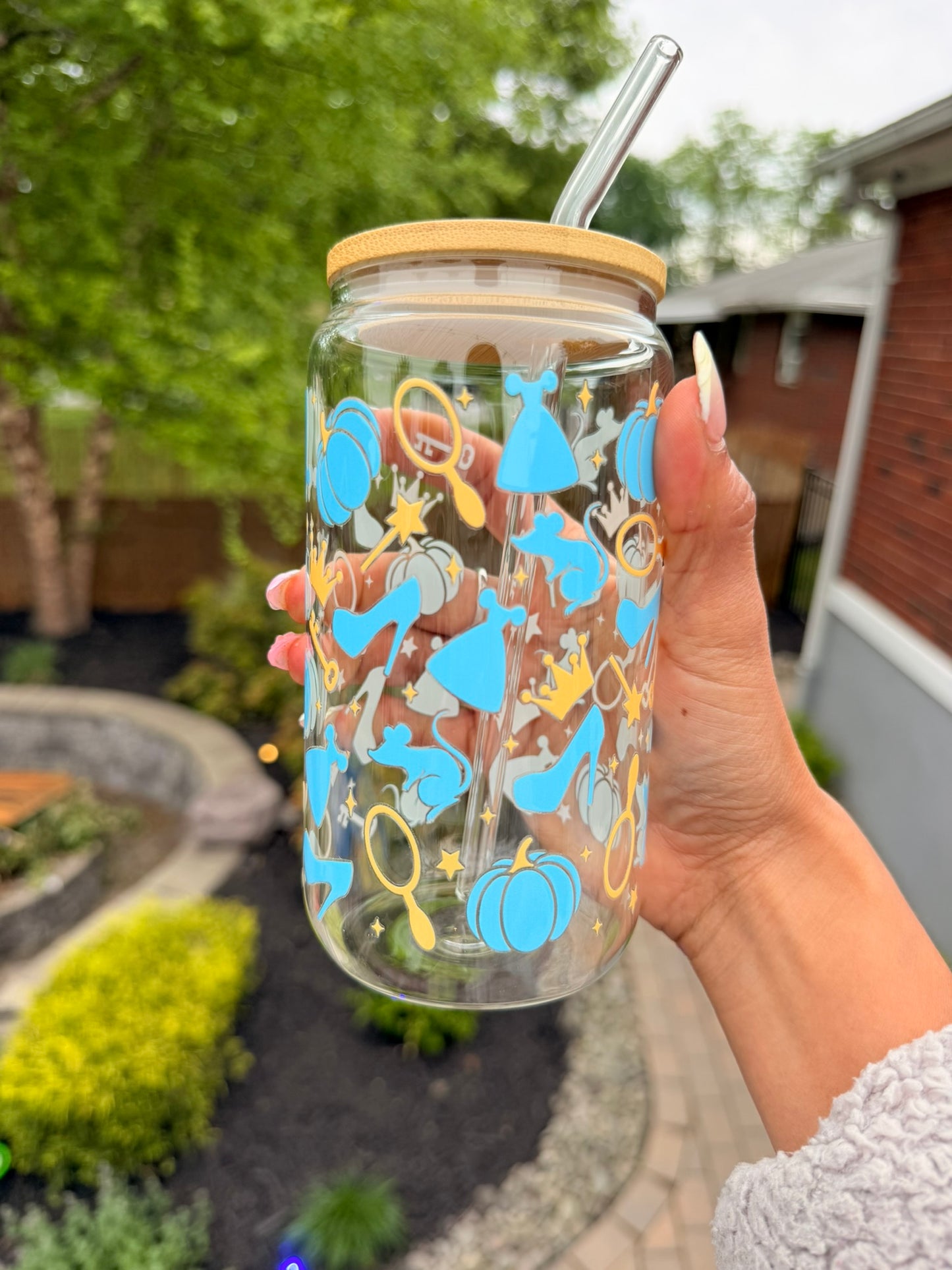 Princess Fairytale Glass Can Cup✨👑🩵