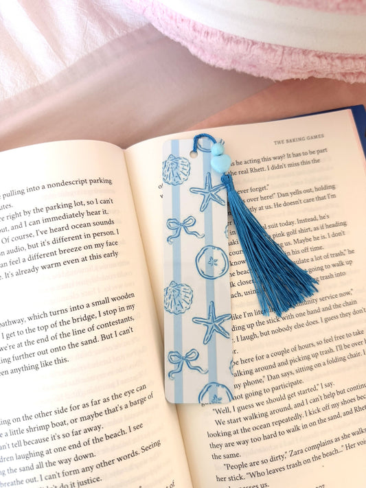 🩵🌊 Coastal Coquette Metal Bookmark🐚📚✨