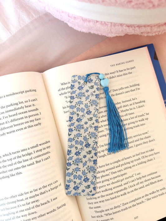 🩵✨ Blue Floral Metal Bookmark 📚🌸💙