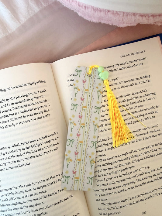 🌼✨ Coquette Floral Metal Bookmark🎀📚💛