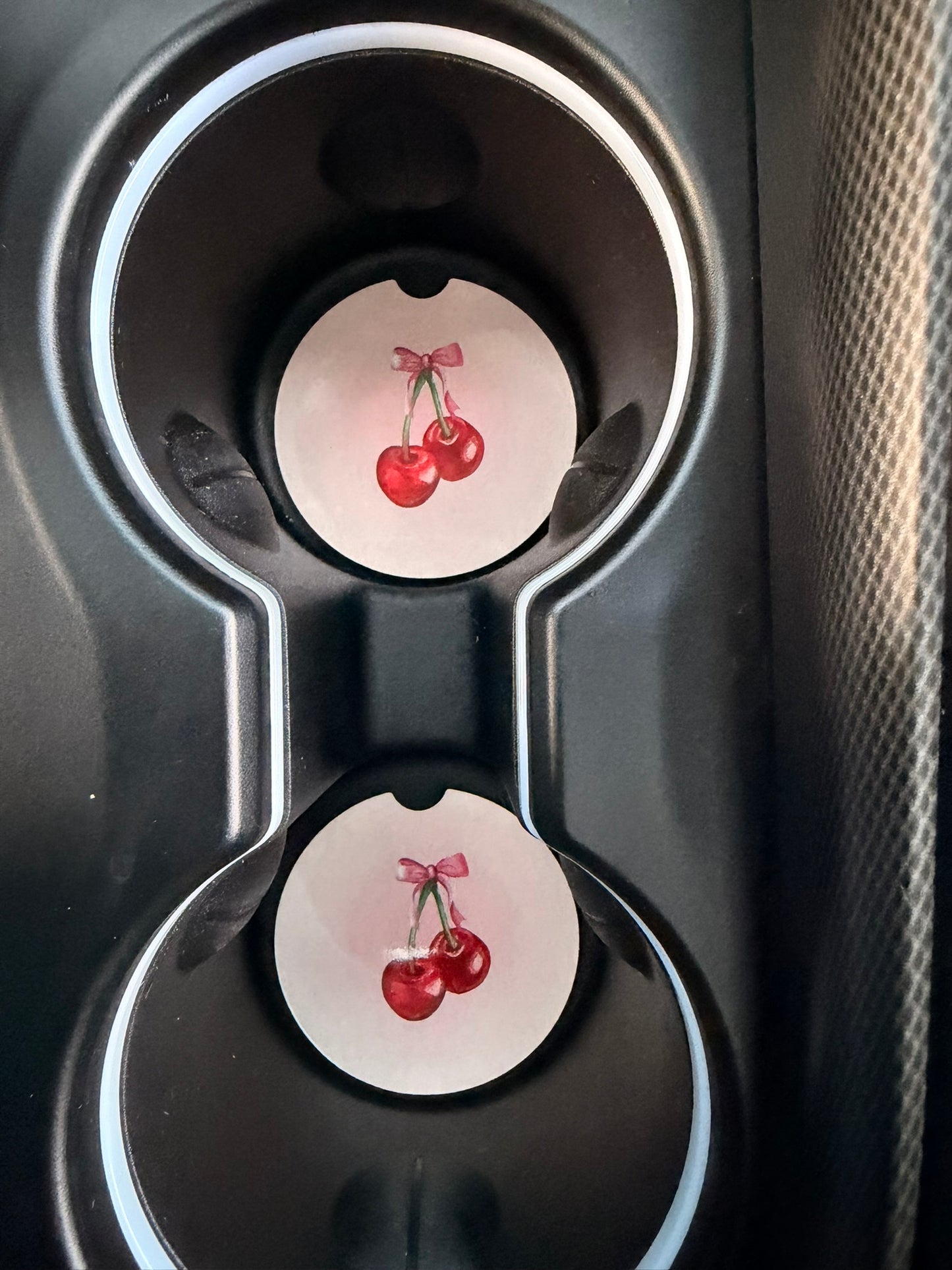 🍒💗 Cherry Coquette Car Coaster Set 🚗🎀✨